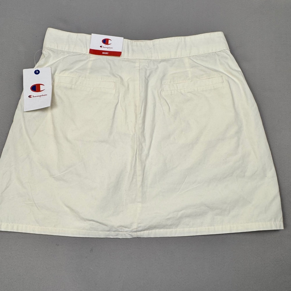 Champion Campus Skirt Womens 10 Unbleached Cotton Cream Mini Mesh Lined New - Picture 2 of 8